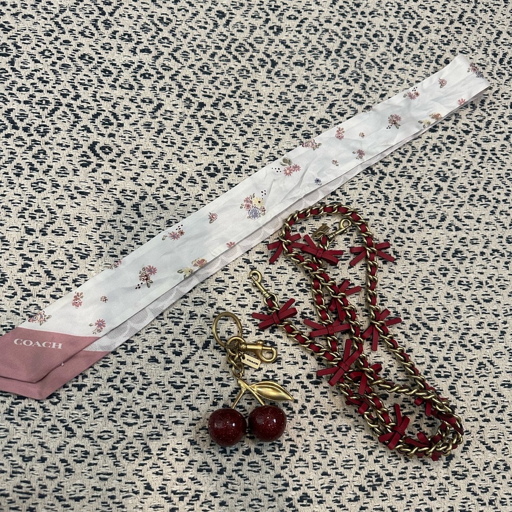 Coach Burgundy Floral Hair Clip